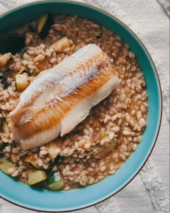 Dorsz z kaszą bulgur