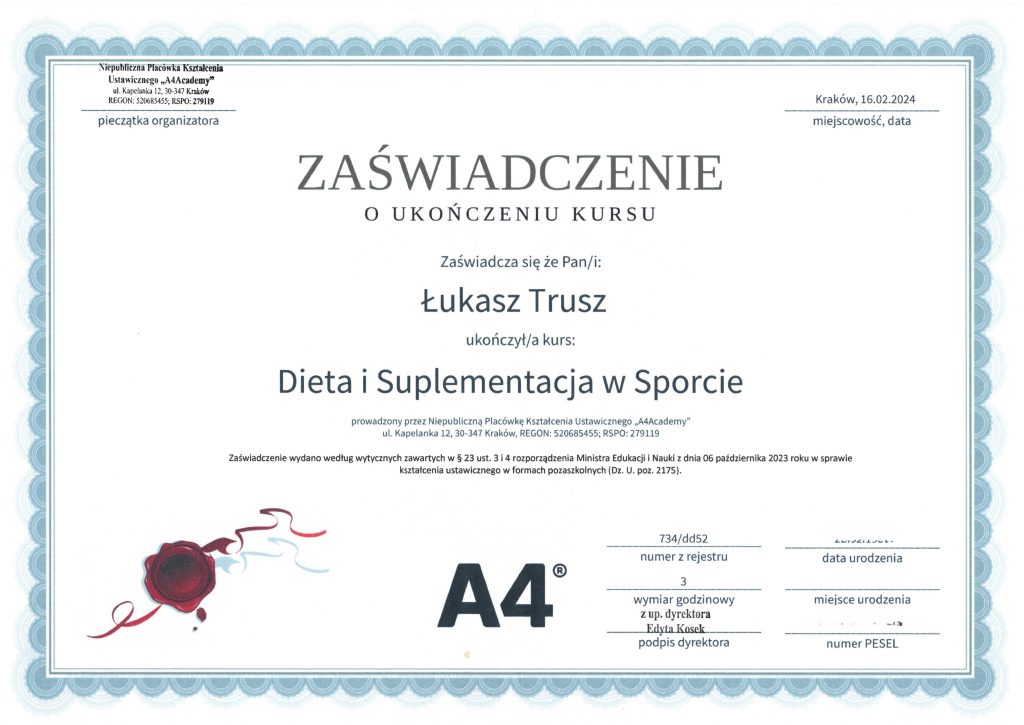 A4 - suplementacja w sporcie
